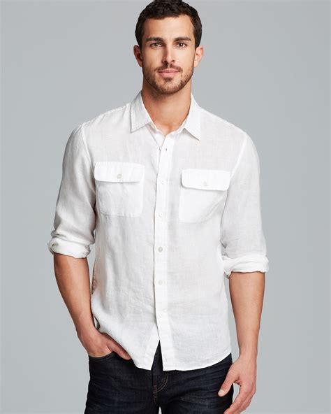 michael kors white linen shirt|michael kors men's linen shirt.